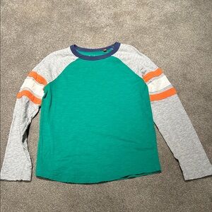 Mini Boden Green and Gray Raglan Tee